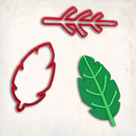 Yaprak Detay Kurabiye Kalıp Seti 2’li