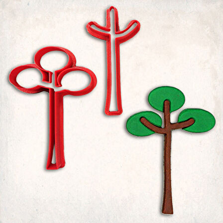 Ağaç-3 Detay Kurabiye Kalıp Seti 2’li