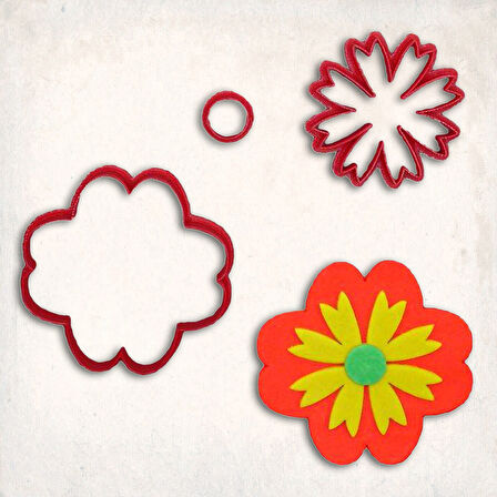 Çiçek-7 Detay Kurabiye Kalıp Seti 3’lü