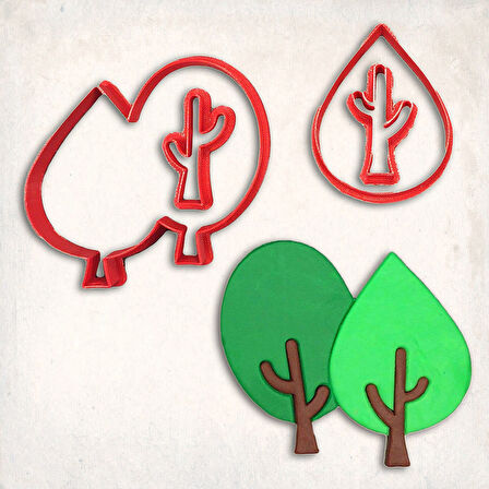 Ağaçlar Detay Kurabiye Kalıp Seti 4’lü