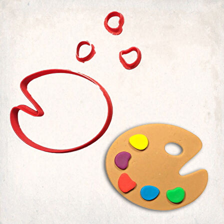 Palet Boya Detay Kurabiye Kalıp Seti 4’lü