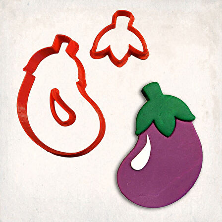 Patlıcan Detay Kurabiye Kalıp Seti 3’lü