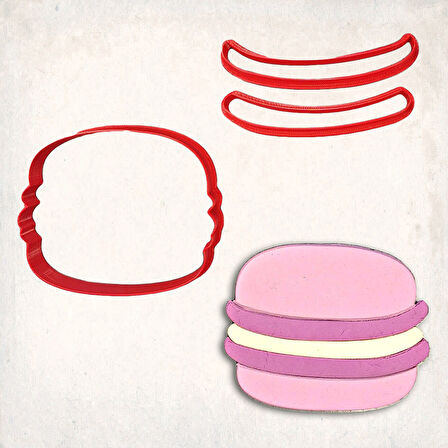 Macaron Detay Kurabiye Kalıp Seti 3’lü