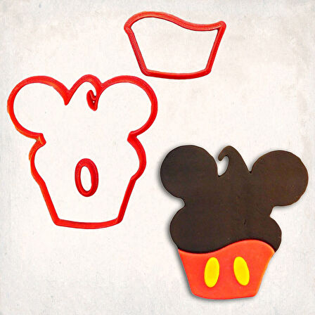 Mickey Mouse Cupcake Detay Kurabiye Kalıp Seti 3’lü