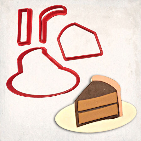 Pasta Dilimi-2 Detay Kurabiye Kalıp Seti 4’lü