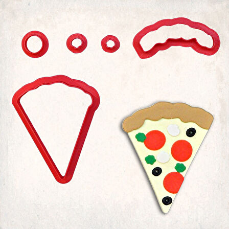 Pizza Dilimi Detay Kurabiye Kalıp Seti 5’li