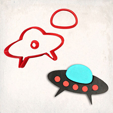 Uzay Gemisi Detay Kurabiye Kalıp Seti 3’lü