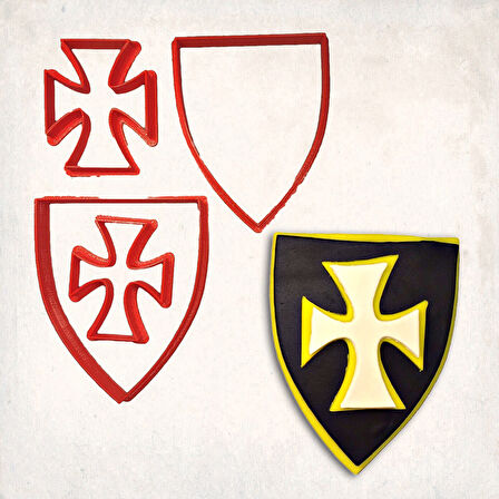 Kalkan-1 Detay Kurabiye Kalıp Seti 3’lü