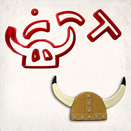 Viking Miğferi Detay Kurabiye Kalıp Seti 7’li