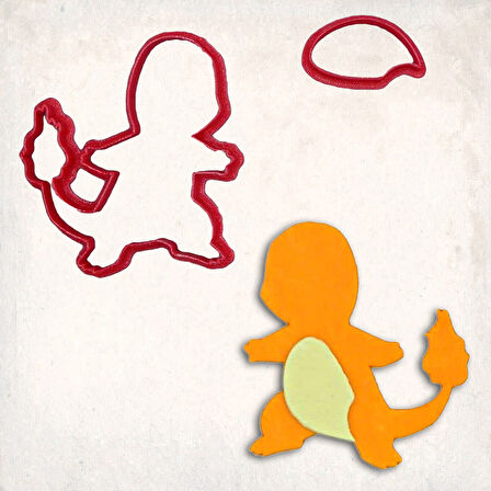 Pokemon Charmander Detay Kurabiye Kalıp Seti 2’li