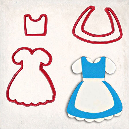 Güzel ve Çirkin Belle Detay Kurabiye Kalıp Seti 3’lü