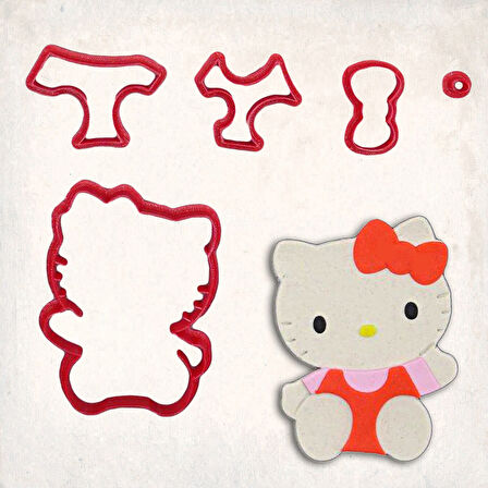Hello Kitty Gövde Detay Kurabiye Kalıp Seti 5’li
