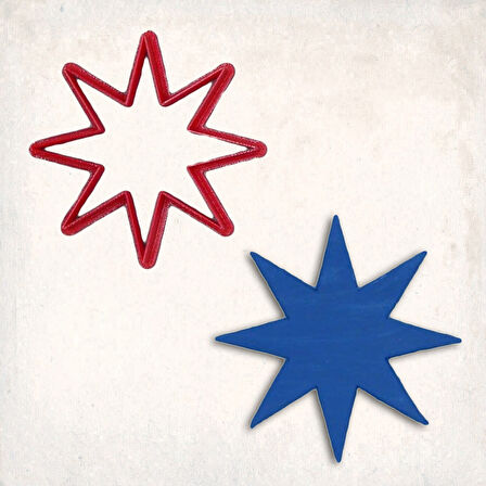 Yıldız Sekiz Nokta Kurabiye Kalıbı Şekillendirici Kopat