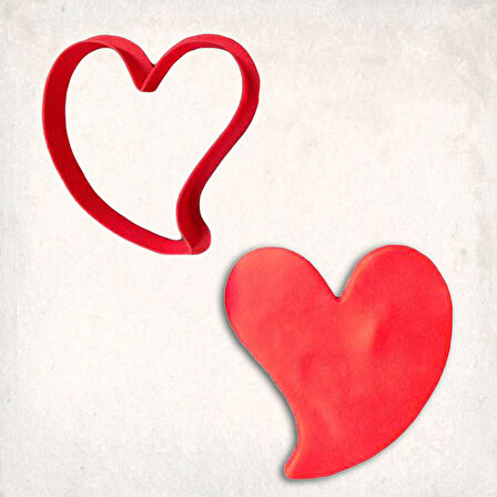 Kavisli Kalp Kurabiye Kalıbı Şekillendirici Kopat