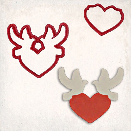 Kalpli Güvercinler Detay Kurabiye Kalıp Seti 2’li