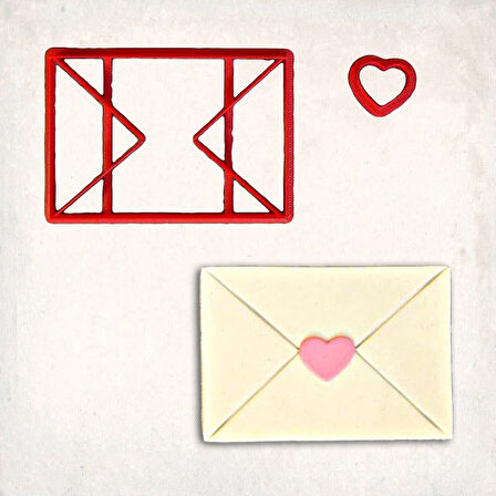 Aşk Mektubu Detay Kurabiye Kalıp Seti 2’li