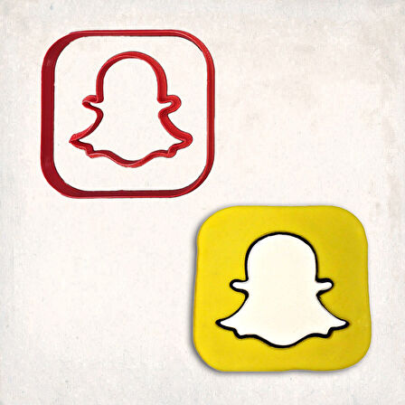 Snapchat Logo Detay Kurabiye Kalıp Seti 2’li