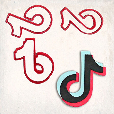 Tik Tok Logo Detay Kurabiye Kalıp Seti 3’lü