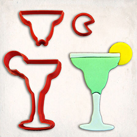 Margarita Bardağı Detay Kurabiye Kalıp Seti 3’lü