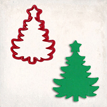 Yıldızlı Noel Ağacı Kurabiye Kalıbı Şekillendirici Kopat