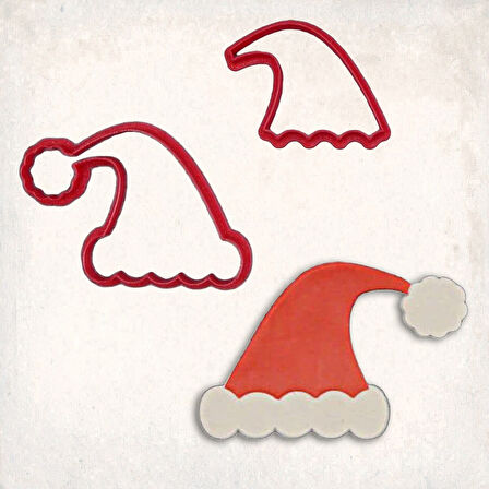 Noel Baba Şapkası Detay Kurabiye Kalıp Seti 2’li