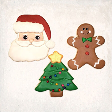 Noel Paketi Detay Kurabiye Kalıp Seti 3’lü