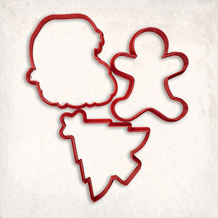 Noel Paketi Detay Kurabiye Kalıp Seti 3’lü