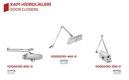 Kale Kapı Hidroliği Gümüş-Güç Ayarlı-5 Numara-(80-120 kg)