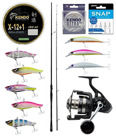 Yek Outdoor Pro Spin Seti Kendo K10 Long casting 2.70cm 90XH 15-60gr Olta Kamışı&Savage Gear SGS8 4000 FD 8+1BB Olta Makinesi