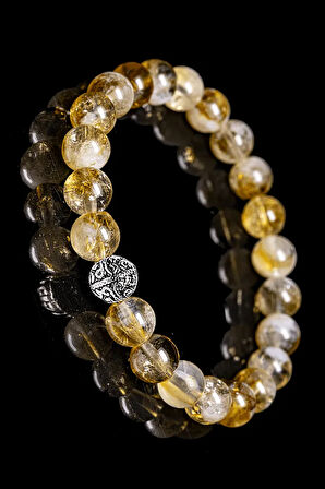 Sertifikalı Aaa+ Kalite Sitrin Taşı Bileklik - Gümüş Aparatlı