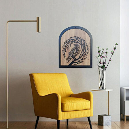 Kuzgun Figürlü MDF Duvar Dekoru – 40x30 cm Lazer Kesim Ahşap Görünümlü Tasarım