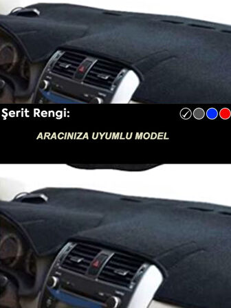 Citroen C4 Grand Picasso Modeller İçin Uyumlu 3D Ön Göğüs/Torpido Koruma - Siyah Şerit