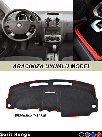 Dacia Duster 2009-2013 Modeller İçin Uyumlu 3D Ön Göğüs/Torpido Koruma - Kırmızı Şerit