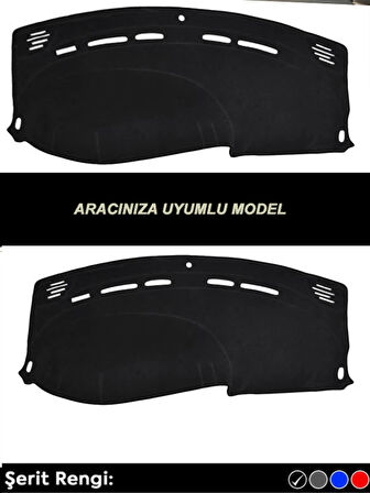 Honda Jazz 2009-2013 Modeller İçin Uyumlu 3D Ön Göğüs/Torpido Koruma - Siyah Şerit