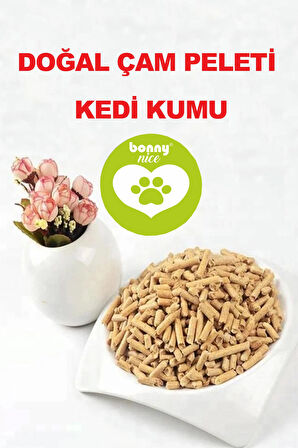 Yavru/Yetişkin Kediler için %100 Biyobozunur - Astımlı ve Alerjik için Doğal Çam Peleti Kedi Kumu 2 Kg 4 Lt.