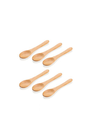 Bambu 6'lı Ölçü Ve Baharat Kaşığı 17 Cm Bal, Tatlı, Reçel Kaşığı