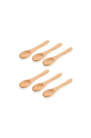 Bambu 6'lı Ölçü Ve Baharat Kaşığı 13 Cm - Bal, Tatlı, Neskafe, Reçel Kaşığı