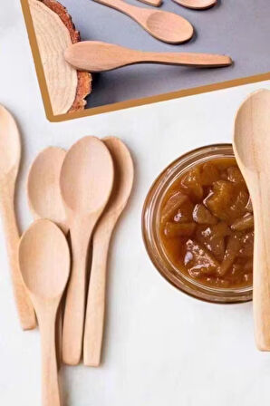 Bambu 6'lı Ölçü Ve Baharat Kaşığı 13 Cm - Bal, Tatlı, Neskafe, Reçel Kaşığı