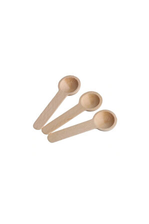 6 Lı Ahşap Mini Ölcek Kaşığı - Yuvarlak Baharat Kaşığı 7 Cm