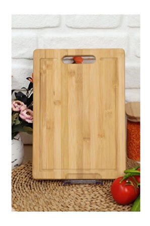 Bambu Orta Boy Kesim Panosu - Bambu Kesim Tahtası 22 Cm X 32 Cm Kesme Tahtası