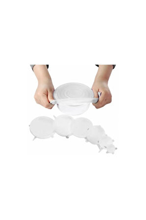 Gıda Saklama Kapağı- 6'lı Esnek Silikon Kapak