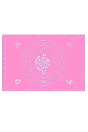 Pembe 1. Sınıf Kaliteli Silikon Hamur Açma Matı Büyük Boy Ölçülü Hamur Açma Matı 45 Cm X 65 Cm