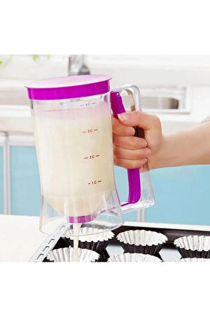 Ölçekli Hamur Porsiyonlayıcı Hamur Dağıtıcı 1 Lt Pancake Krema Hamur Puding Porsiyonlayıcı Dağıtıcı