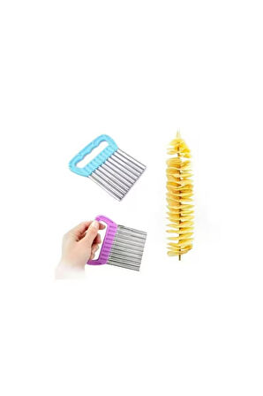 Şekilli Sebze Meyve Patates Dilimleyici Çelik - Çelik Cips Doğrayıcı Chips Chopper