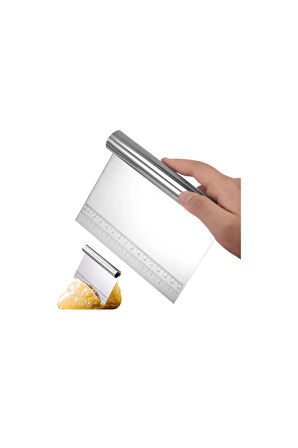 Ölçülü Komple Çelik Büyük Boy Hamur Kesme Spatulası