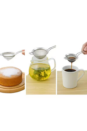 Çay Bitki Çayı Süzgeç 3 Lü Paket Farklı Boylarda