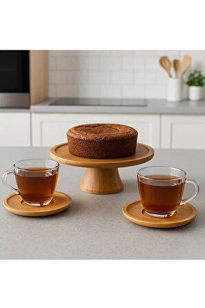 6 Adet Bambu Çay Tabağı Altlığı Yuvarlak - Fincan Altlığı