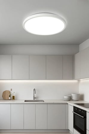 Enfe-Tavana Sıfır Avize Yuvarlak Beyaz Işık Panel Smd Led’li 24W Beyaz Kasa Sıva Üstü Panel Armatür Beyaz