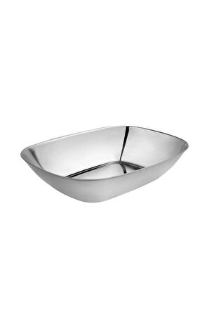 Paslanmaz Çelik Kayık Tabak Kase - Çerezlik, Meze Ve Salata Kasesi Sosluk, 14 Cm, 2 Adet Orta Boy