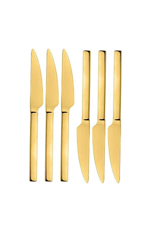 Parlak Gold Yemek Bıçağı Seti, 6 Adet